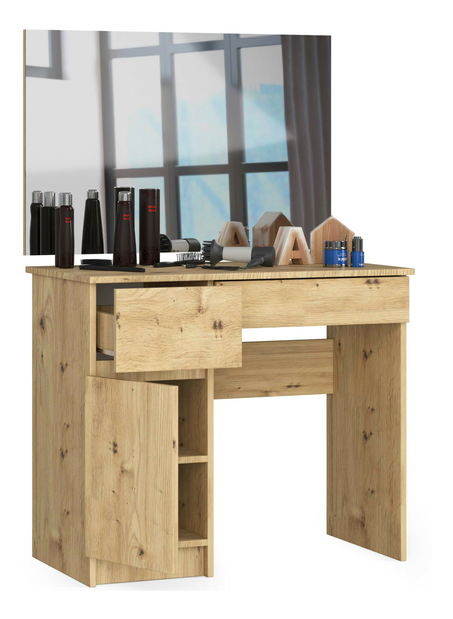 Masă de toaletă Parijat (Stejar artisan) (cu oglindă) (S)