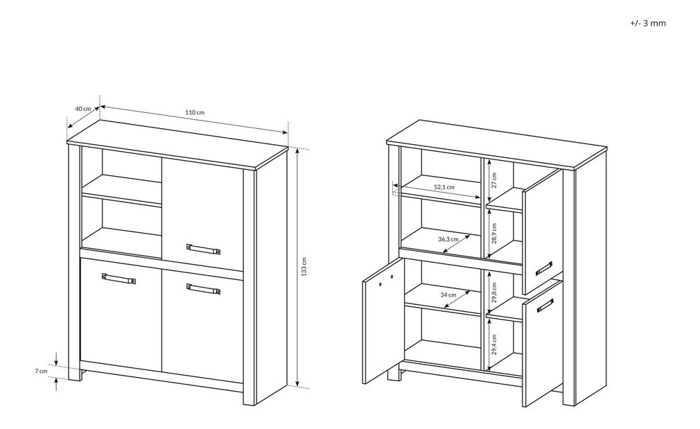 Komoda Sadr B (hrast sand grande + matera)