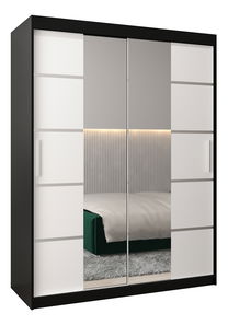 Dulap de haine 180 cm Verika 4 180 (negru + alb)