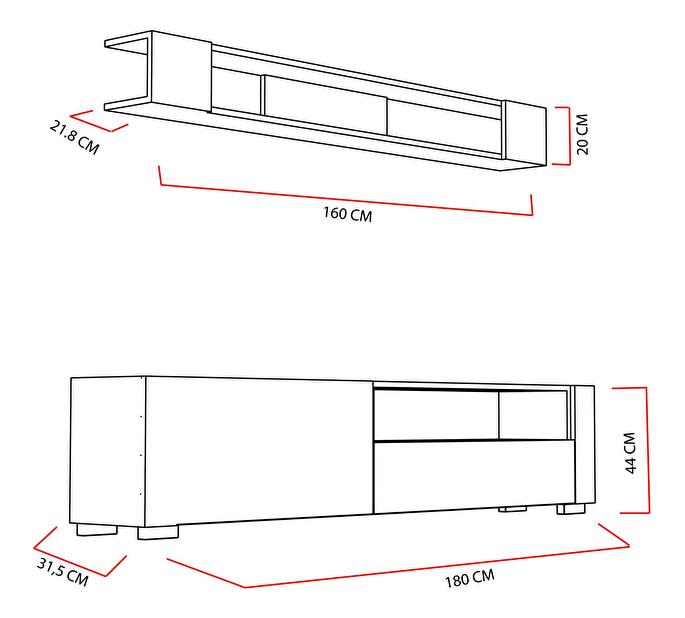 Obývacia stena Ariell (biela + cordoba) 