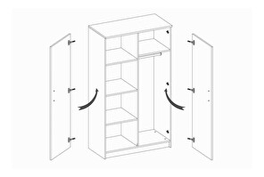 Šatníková skriňa Sigil I 2D