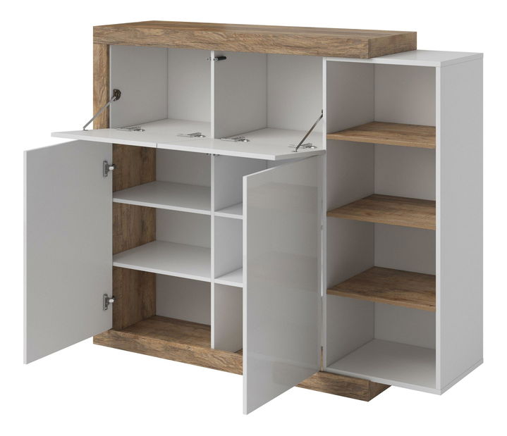 Komoda Sophia Tip 45 (hrast samdal + bijela + sjaj bijeli)