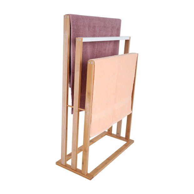 Držač za ručnike Kelum (bijela + bambus)