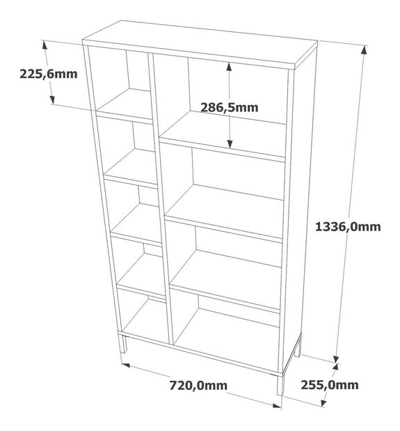 Regál Ria 3 (atlanti fenyő + atracit)