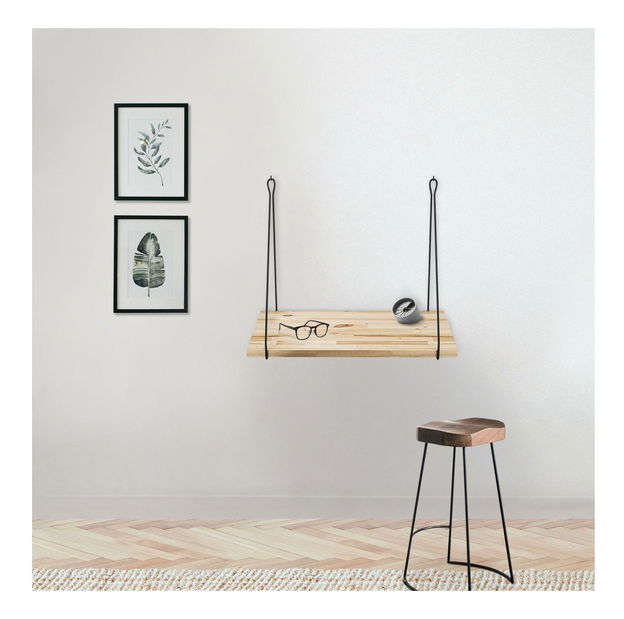 Polica Nusoma 1 (čierna + drevo) 