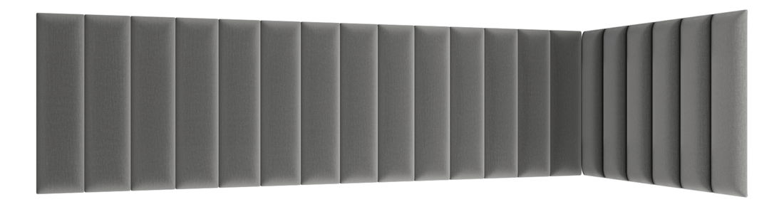 Set 20 panouri tapițate Quadra 210x90x60 cm (Gri)