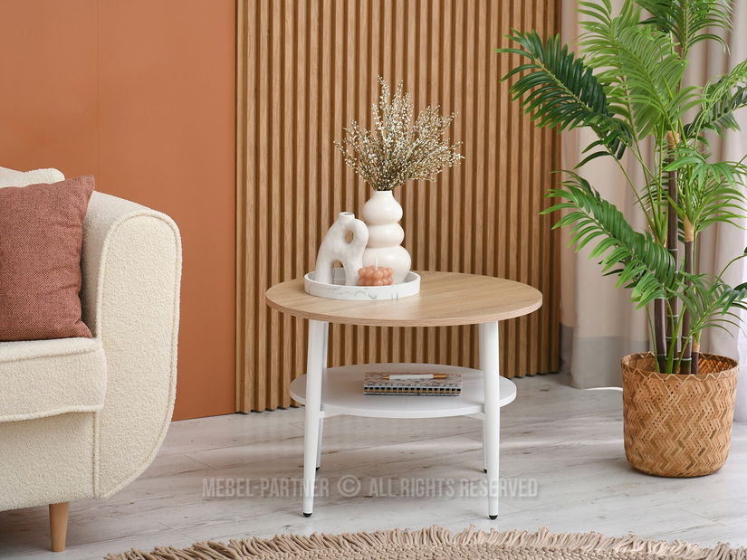 Măsuță de cafea Randolf S (sonoma + alb)