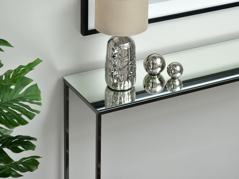 Măsuță consolă Bella Kons (crom + negru)