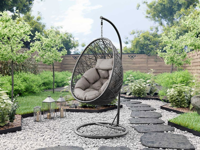 Viseća fotelja Musika (prirodna + krem)