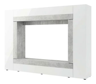 Set za dnevni boravak Warsa (bijela + bijeli sjaj + beton)