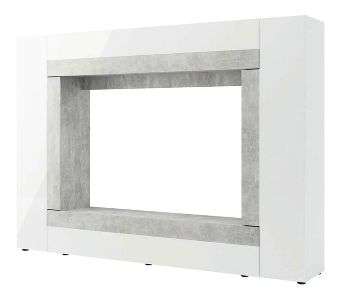 Set za dnevni boravak Warsa (bijela + bijeli sjaj + beton)