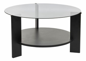 Stolić za kavu Claro (crno drvo + dimljeno staklo)