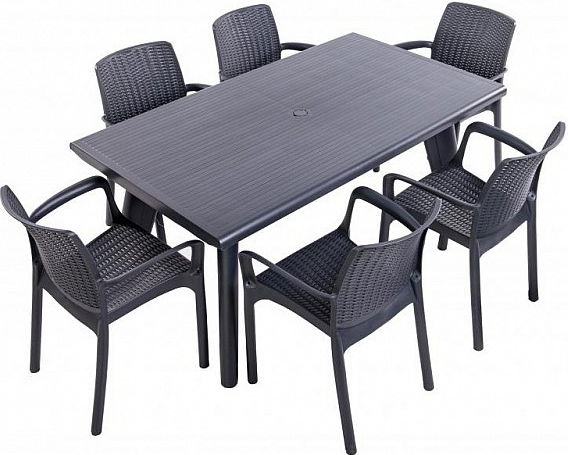 Záhradný nábytok Florencie III. 1+6 antracit (Plast)