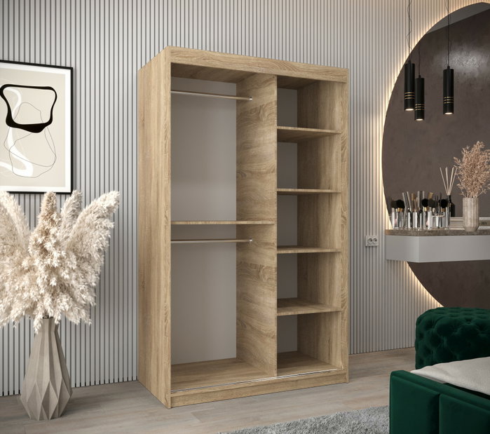 Šatníková skriňa 120 cm Verika 4 120 (dub sonoma + biela)
