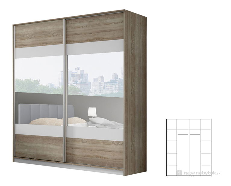 Šatníková skriňa Madison New 200