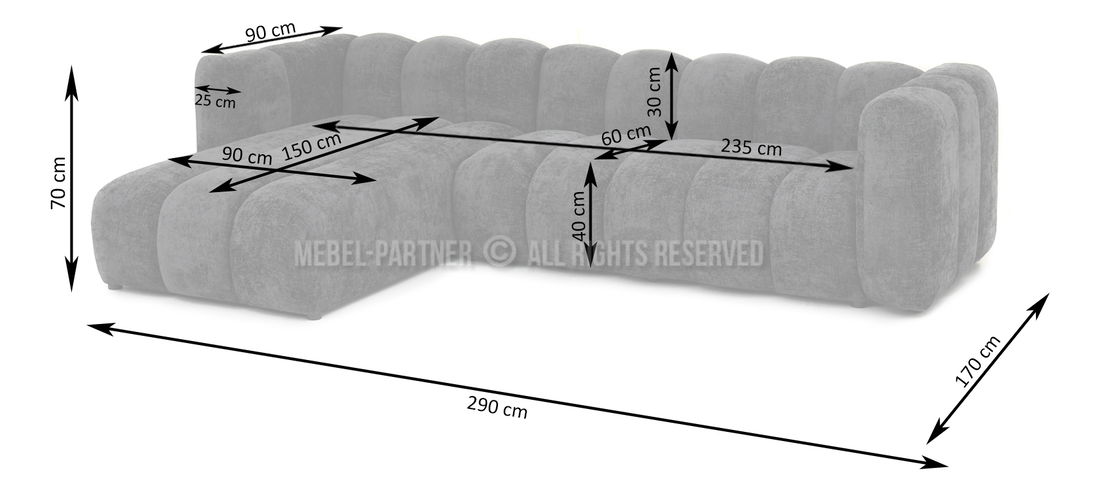 Kutna garnitura Octavos (crna)