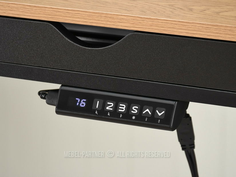 Masă PC Osto 140 (stejar negru + negru)