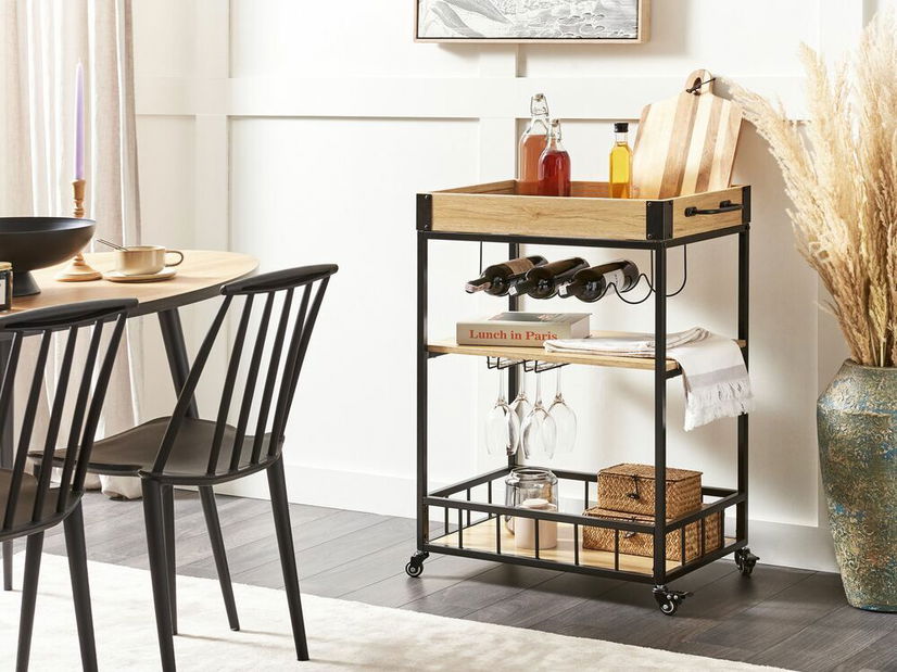 Servírovací stolík Hulza (svetlé drevo)