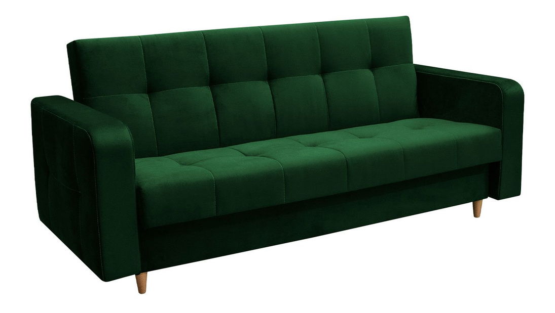 Rozkladacia pohovka Solvetana (zelená) (s úl. priestorom)