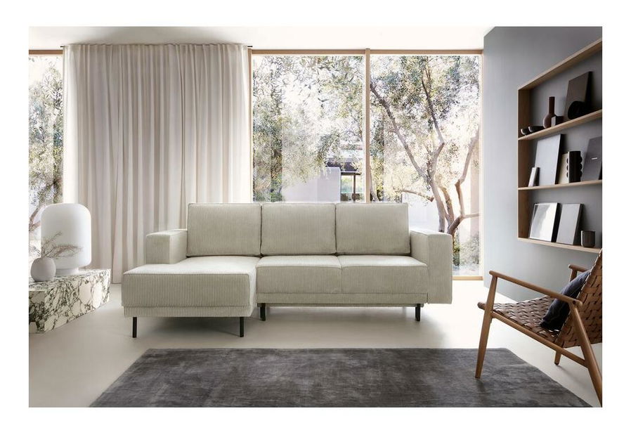 Kutna garnitura Rodriguez mini (L) (sivo-bež + crna)