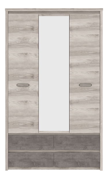 Ormar za garderobu Jolene 3D4S (s ogledalom) (kesten nairobi + oniks)