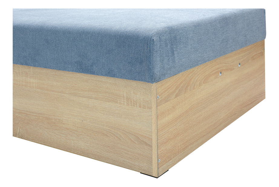 Pat de o persoană (canapea) 85 cm Idona (albastru deschis) (cu somieră și saltea) (cu sp. depozitare)