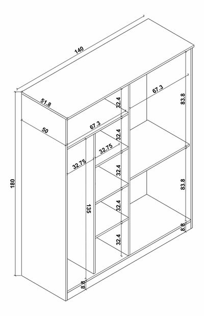 Ruhásszekrény Kentucky C (atlanti fenyő)