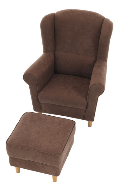 Fotelja s tabureom Aevo (smeđa) 