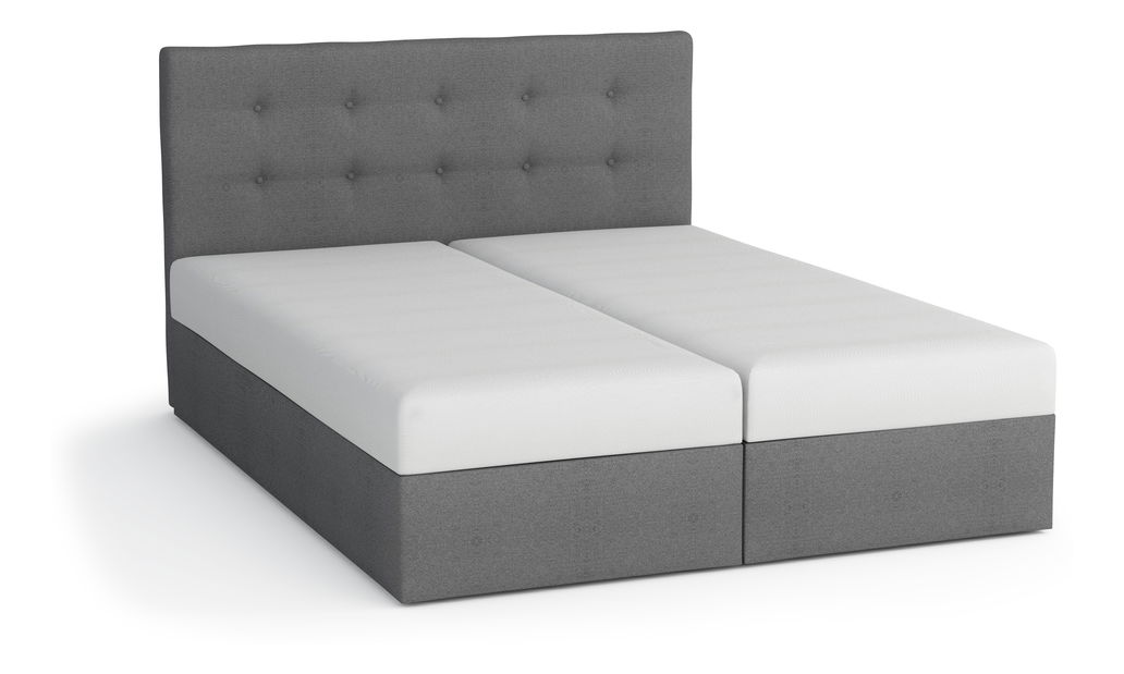 Manželská posteľ Boxspring 140x200 cm Waller (sivá) (s roštom a matracom)
