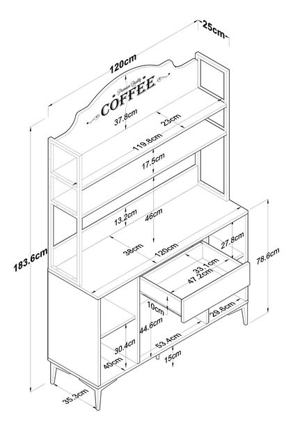 Príborník Jenaretta 130 (biela)