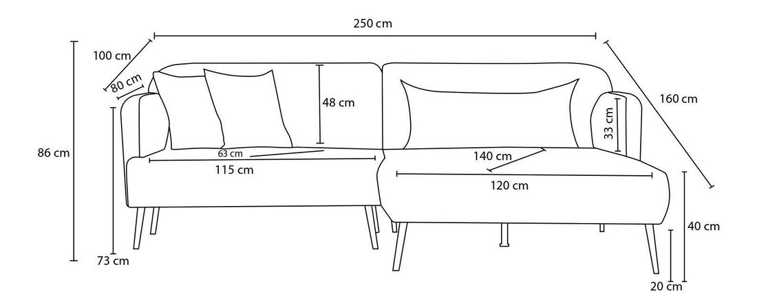 Colțar Revosatta (D) (maro + negru)