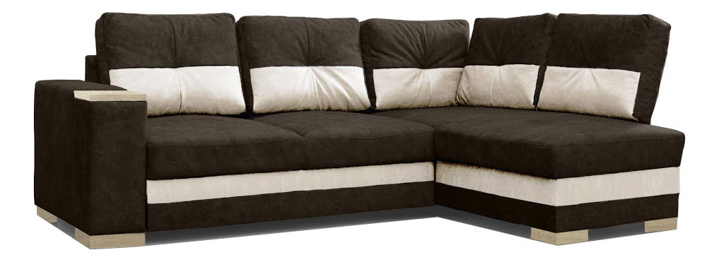 Rohová sedačka Orlando (hnedá + krémová) (P)