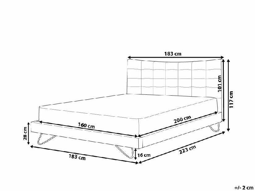 Franciaágy 160 cm LANEL (ágyráccsal) (bézs)