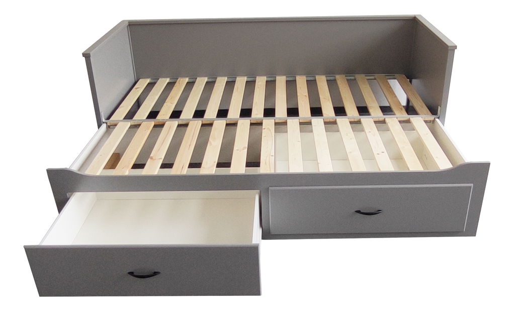 Krevet na razvlačenje Daybed Comfort (S podnicom i prostorom za odlaganje) (siva)