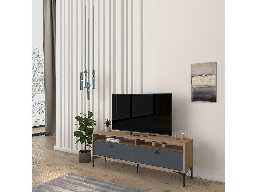 TV asztal/szekrény Lamele 1 (tölgy + antracit) 