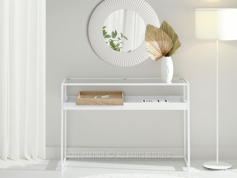 Konzolový stolík Eliash (sonoma + biela)