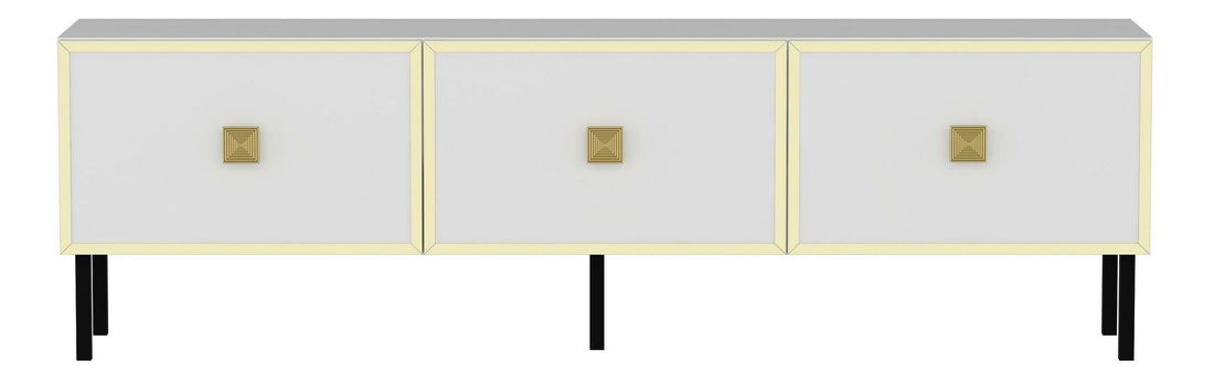 TV stolík/skrinka Vodovo (biela + zlatá) 