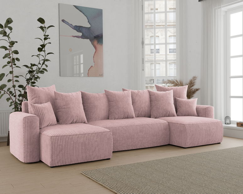 Kutna garnitura Denia U (puderasto ružičasta)