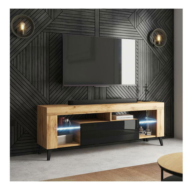 TV skrinka/stolík Huricane (dub lancaster + čierna)