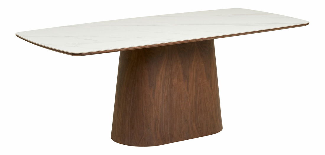 Jedálenský stôl Nealina 3 (biela + tmavohnedá)