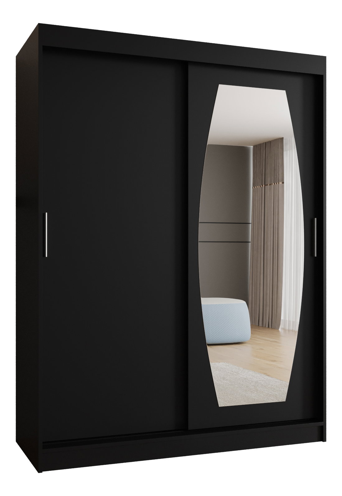 Ruhásszekrény 150 cm Rosaria (fekete)