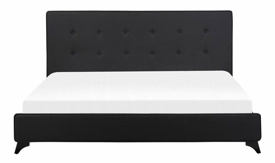 Pat matrimonial 180 cm AMBRE (cu somieră) (negru)