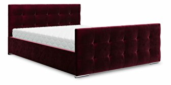 Manželská posteľ 180 cm Billie (bordová) (s roštom a úložným priestorom)