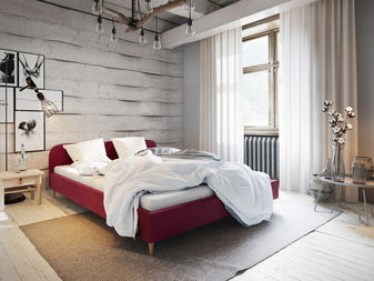 Jednostruki krevet 120 cm Lon (bordo) (bez podnice i prostora za odlaganje)