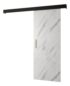 Klizna vrata 90 cm Sharlene I (mramor bijeli + crna mat + zlatna)