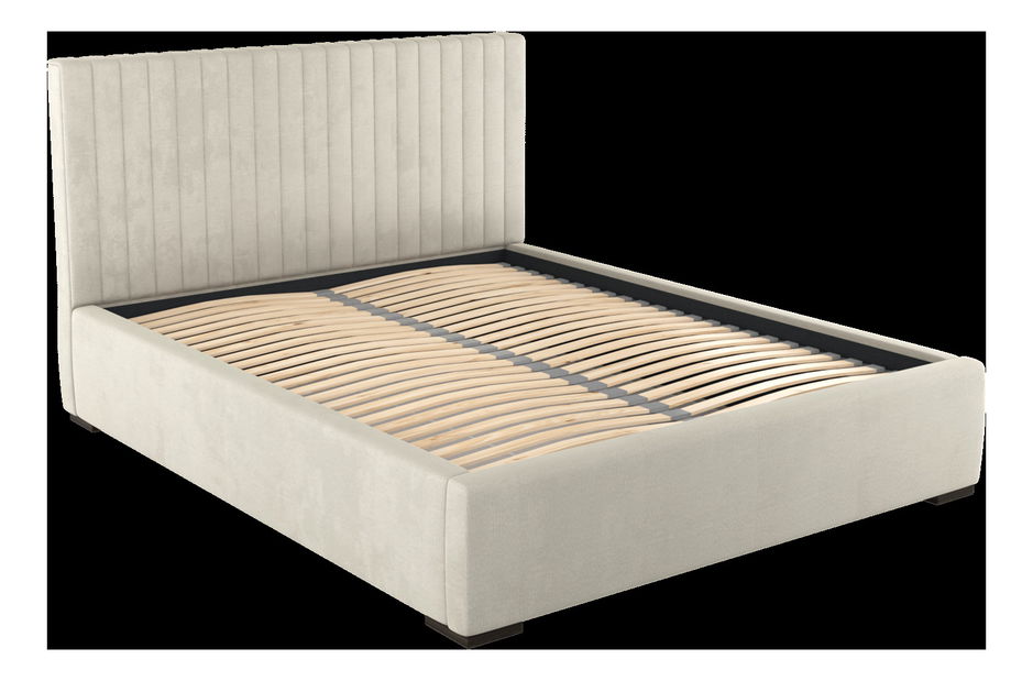 Pat tapițat 160x200 cm Veggie (Crem)