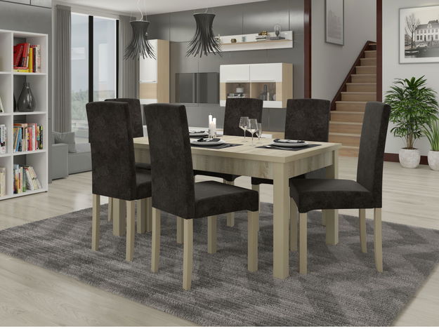 Blagovaonica Raviel 1 (hrast sonoma + crna)