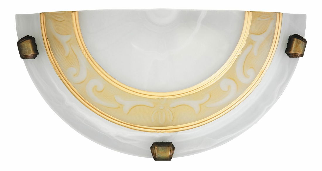 Zidna svjetiljka Laretta 3712 (staklo od rižinog kamena + brončane ručke)