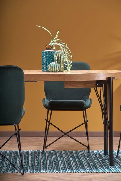 Étkezőasztal Inarus (természetes tölgy + fekete) (4-8 fő részére)