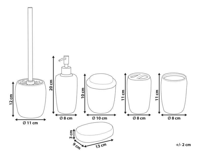 Accesorii baie Palza (negru)